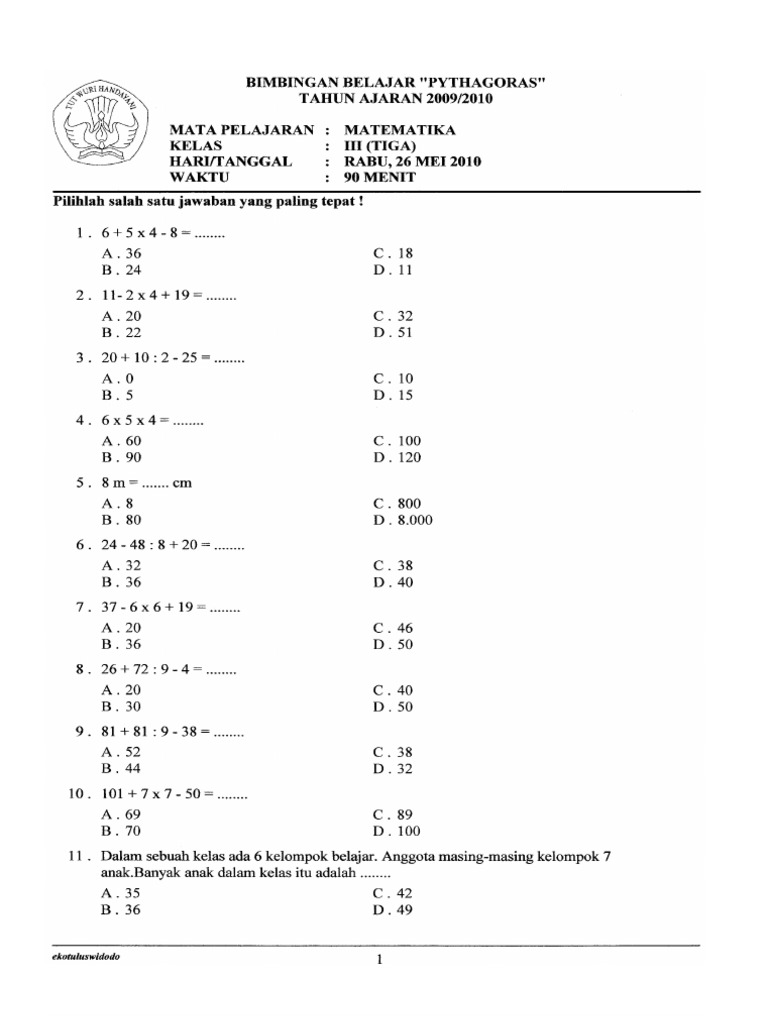 10 Rahasia Latihan Contoh Soal dan Kunci PAT Kelas 3 SD Semester 2 Agar Nilai Maksimal 10 Rahasia Latihan Contoh Soal dan Kunci PAT Kelas 3 SD Semester 2 Agar Nilai Maksimal