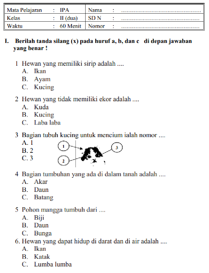 Soal Ipa Kls 3 Semester 1 - Piffle me