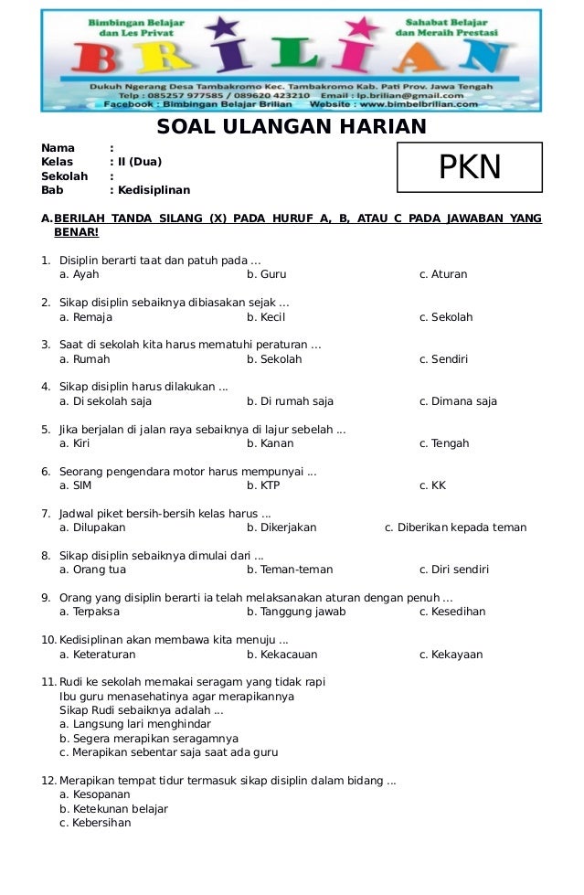 Bocoran Contoh Soal dan Jawaban PKN Kelas 3 UKK Semester 2 Terbaru Wajib Dipelajari Siswa Bocoran Contoh Soal dan Jawaban PKN Kelas 3 UKK Semester 2 Terbaru Wajib Dipelajari Siswa