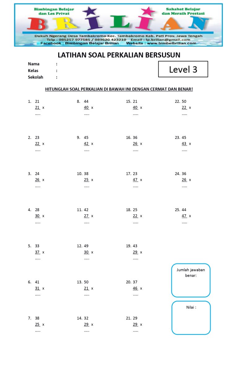 contoh soal dan jawaban sd kelas 3 contoh soal dan jawaban sd kelas 3