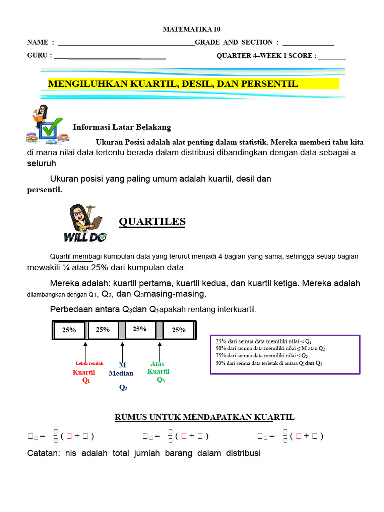 Kuartil Desil dan Persentil dalam Statistik PDF Kuartil Desil dan Persentil dalam Statistik PDF