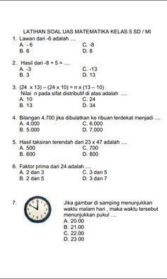 Kumpulan Soal Matematika Smp Kelas 7 Kurikulum 2013 Semester Gasal
