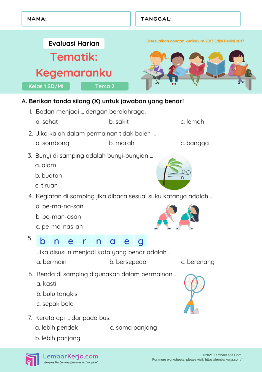 7 Contoh Soal Ulangan Harian Tema 2 Subtema 2 Kelas 4 yang Siap Cetak dan Wajib Dicoba