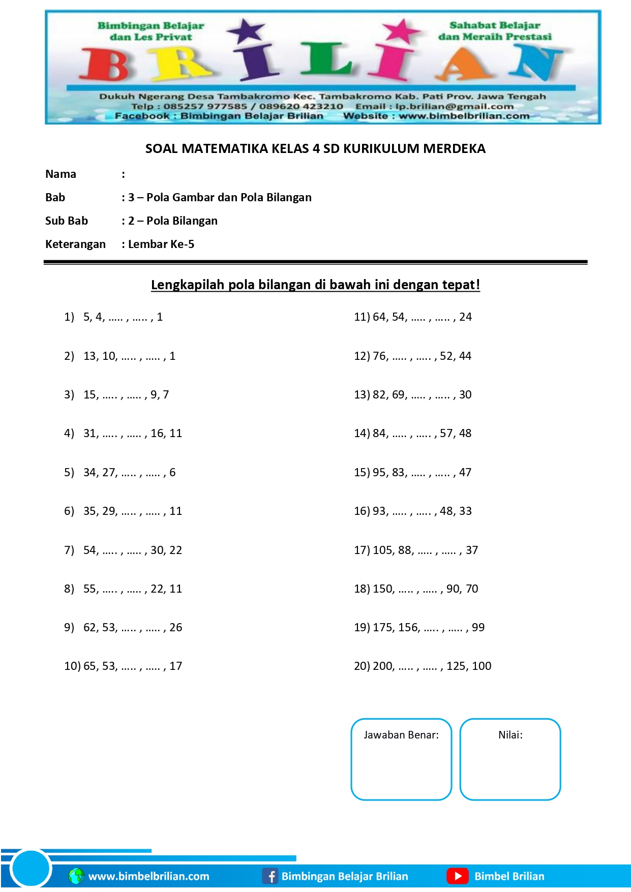 soal kelas 4 soal kelas 4