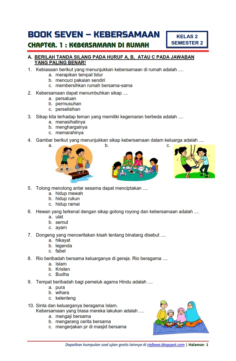 20 Contoh Soal Tema 1 Kelas 1 Subtema 2 Beserta Kunci Jawaban yang Wajib Dikuasai Siswa 20 Contoh Soal Tema 1 Kelas 1 Subtema 2 Beserta Kunci Jawaban yang Wajib Dikuasai Siswa