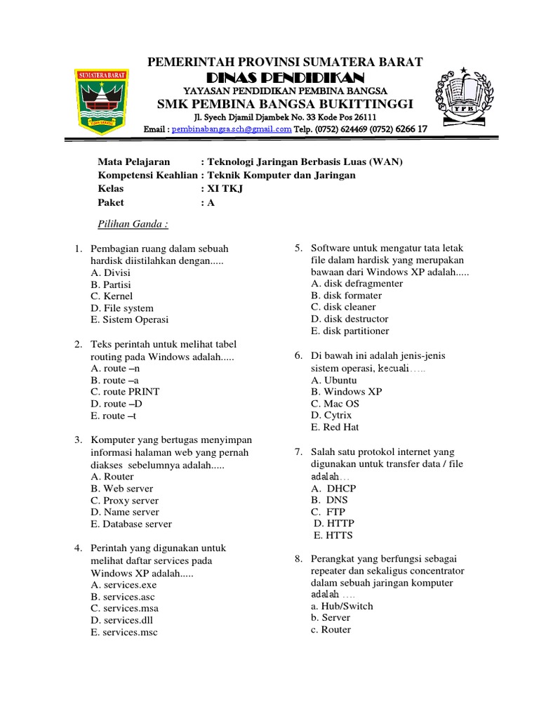 7 Contoh Soal Teknologi WAN Kelas 11 Semester 1 yang Wajib Kamu Kuasai Sekarang 7 Contoh Soal Teknologi WAN Kelas 11 Semester 1 yang Wajib Kamu Kuasai Sekarang