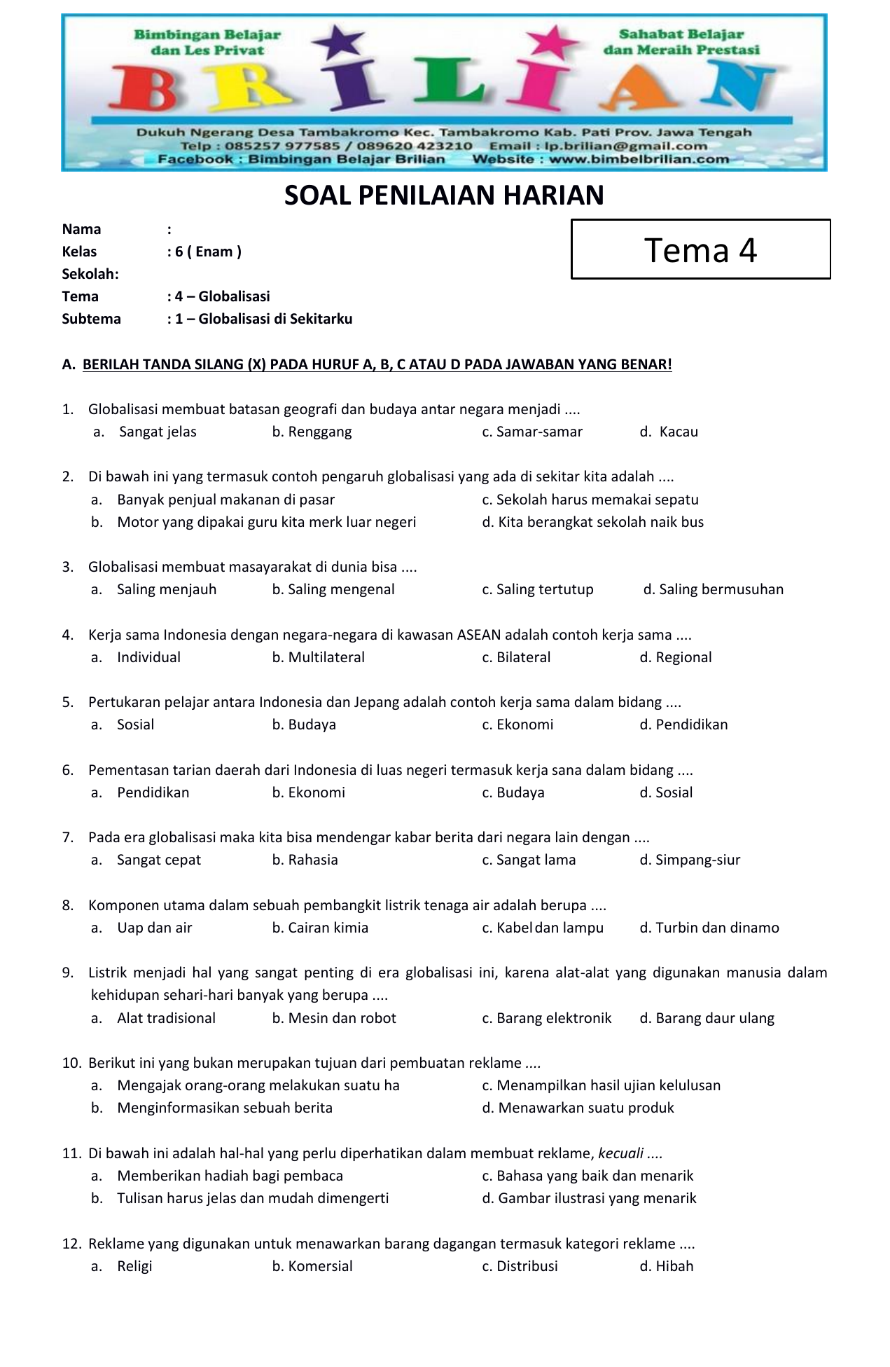7 Contoh Soal Tema 1 Bahasa Indonesia Kelas 6 yang Wajib Tahu Sebelum PTS Semester 1 2026 7 Contoh Soal Tema 1 Bahasa Indonesia Kelas 6 yang Wajib Tahu Sebelum PTS Semester 1 2026