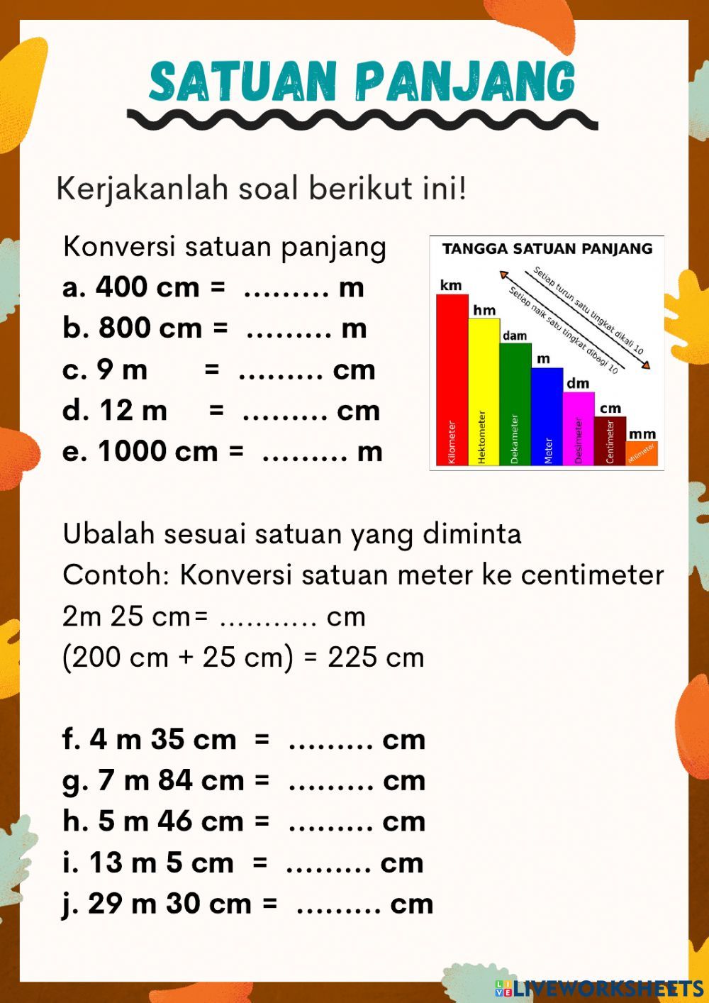 Satuan Panjang Subtema 1 Tema 3 Kelas 3 Worksheet Worksheets For - Free