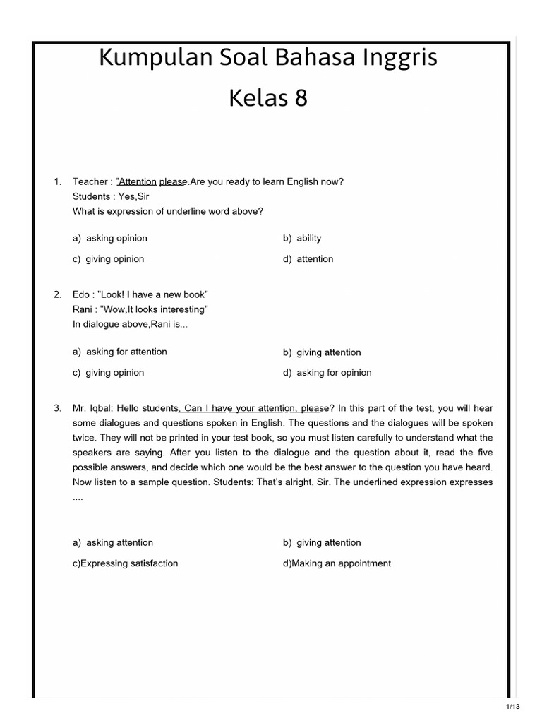 Rahasia Sukses Guru Menggunakan Kartu Soal Bahasa Inggris Kelas 8 KD 3.1 Terbaru